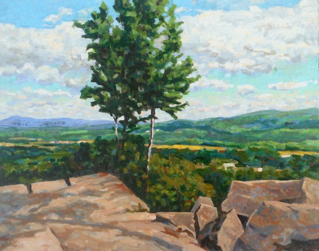 Sweeping view of receding hills in East Barre, Vermont