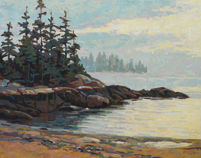 Foggy afternoon light near Stonington
