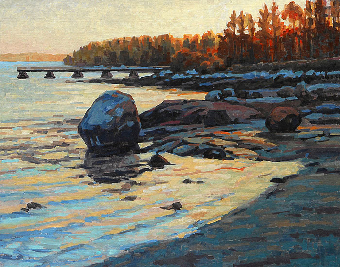 Glowing twilight colors at Brooklin Boat Yard