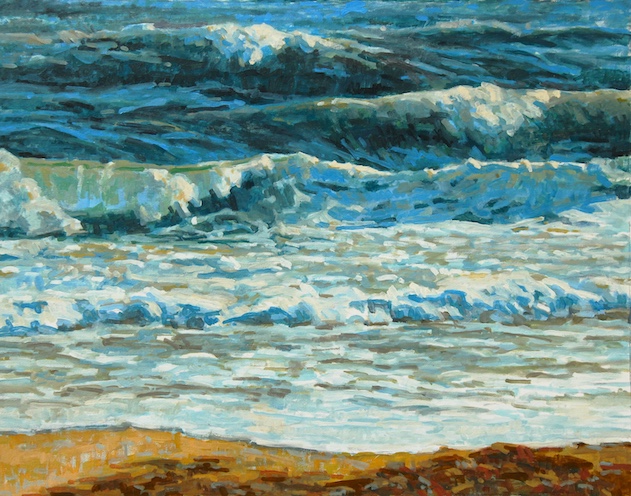 Young Women frolicking in the surf
