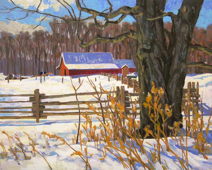 McKay farm in dazling winter sunlight
